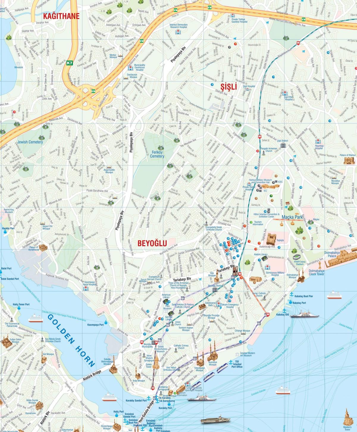 mapa de beyoglu de istambul
