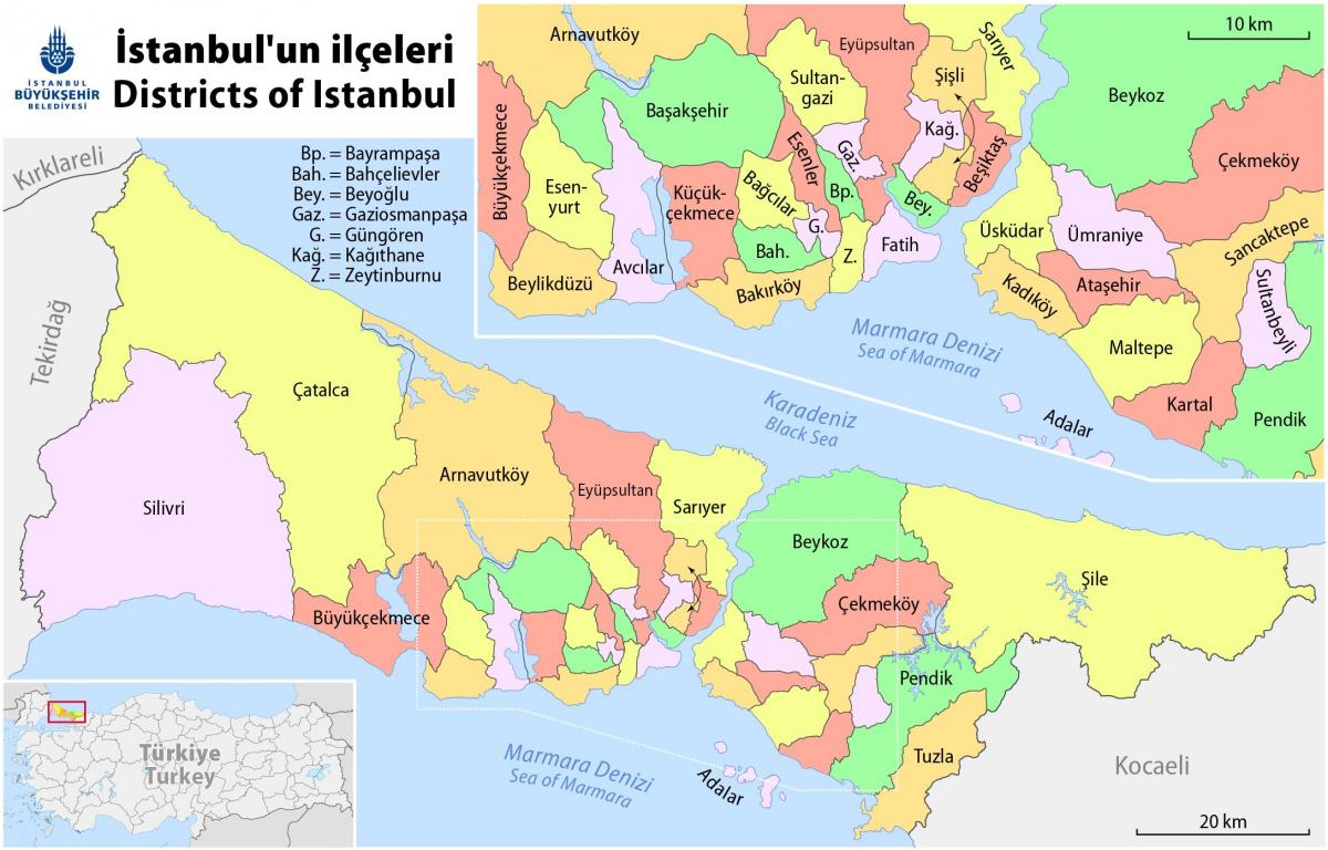istambul bairros mapa