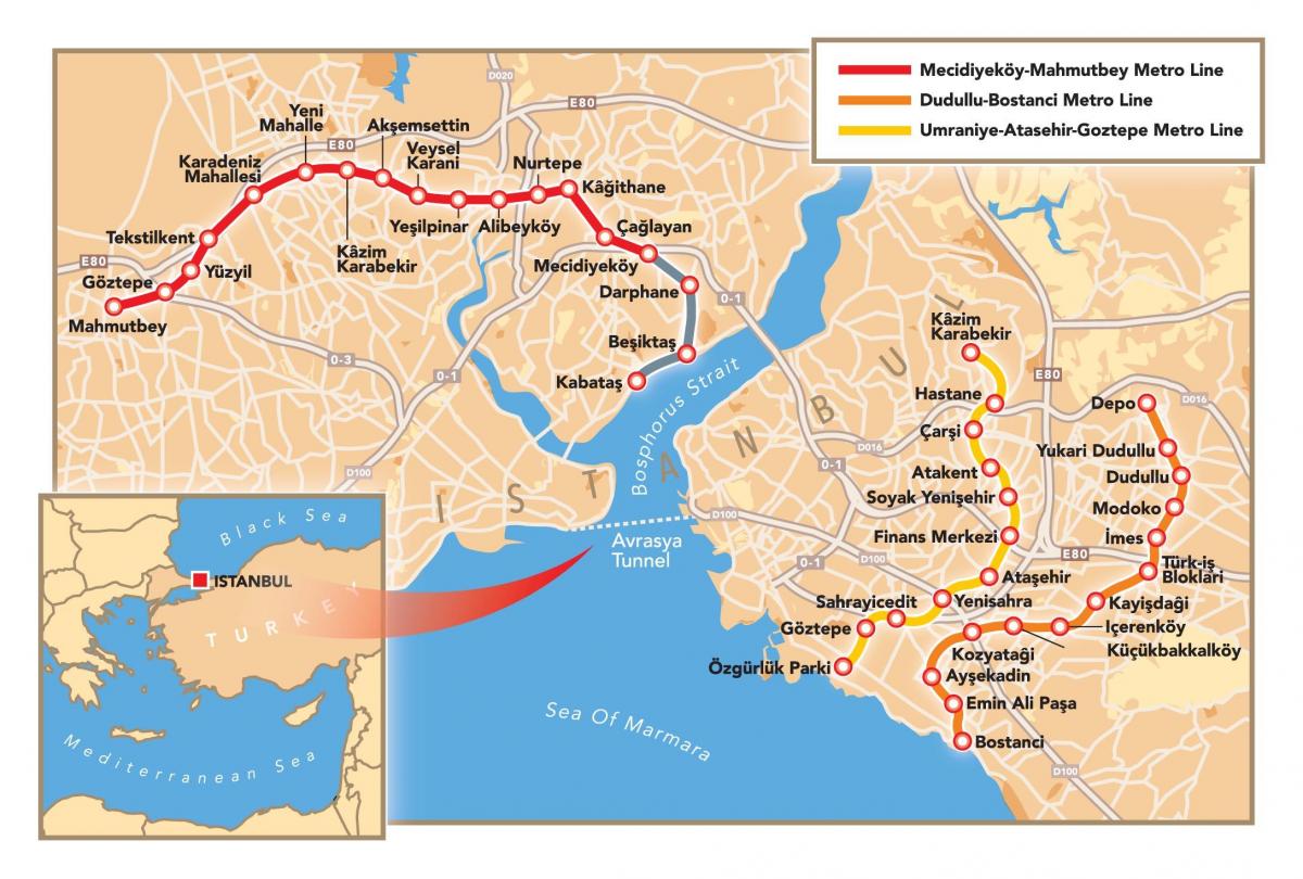 mapa de istanbul túnel