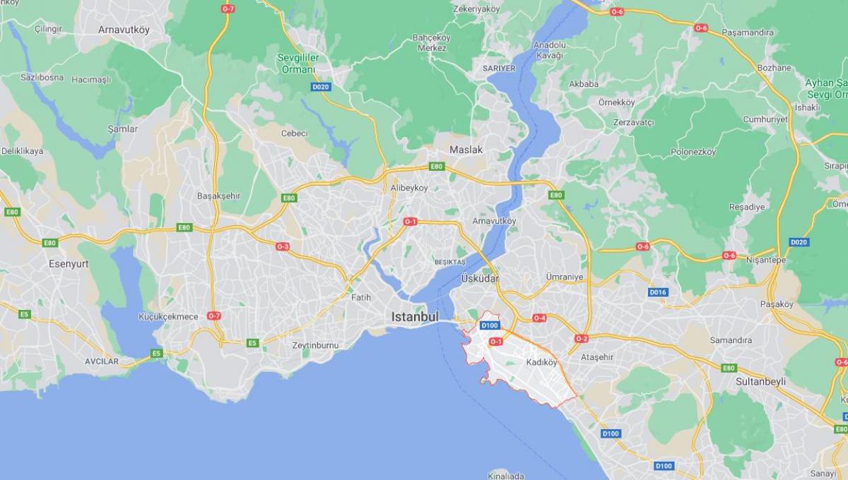 mapa de kadikoy em istambul