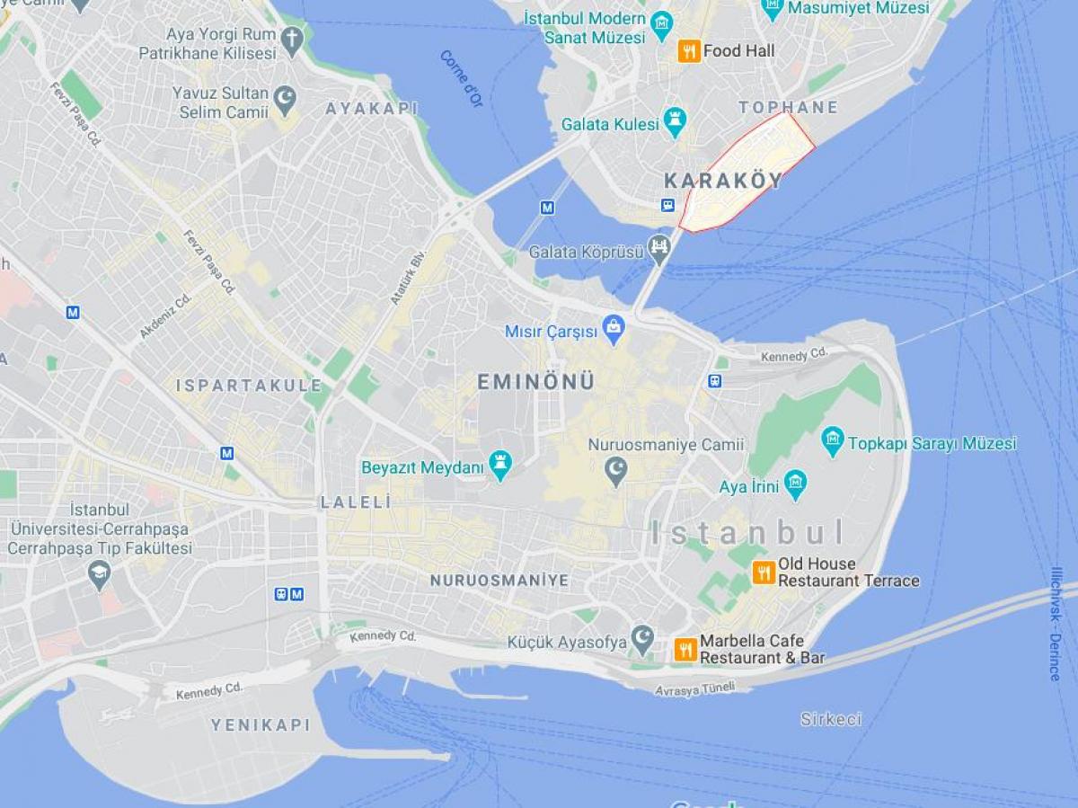 mapa de karakoy istambul