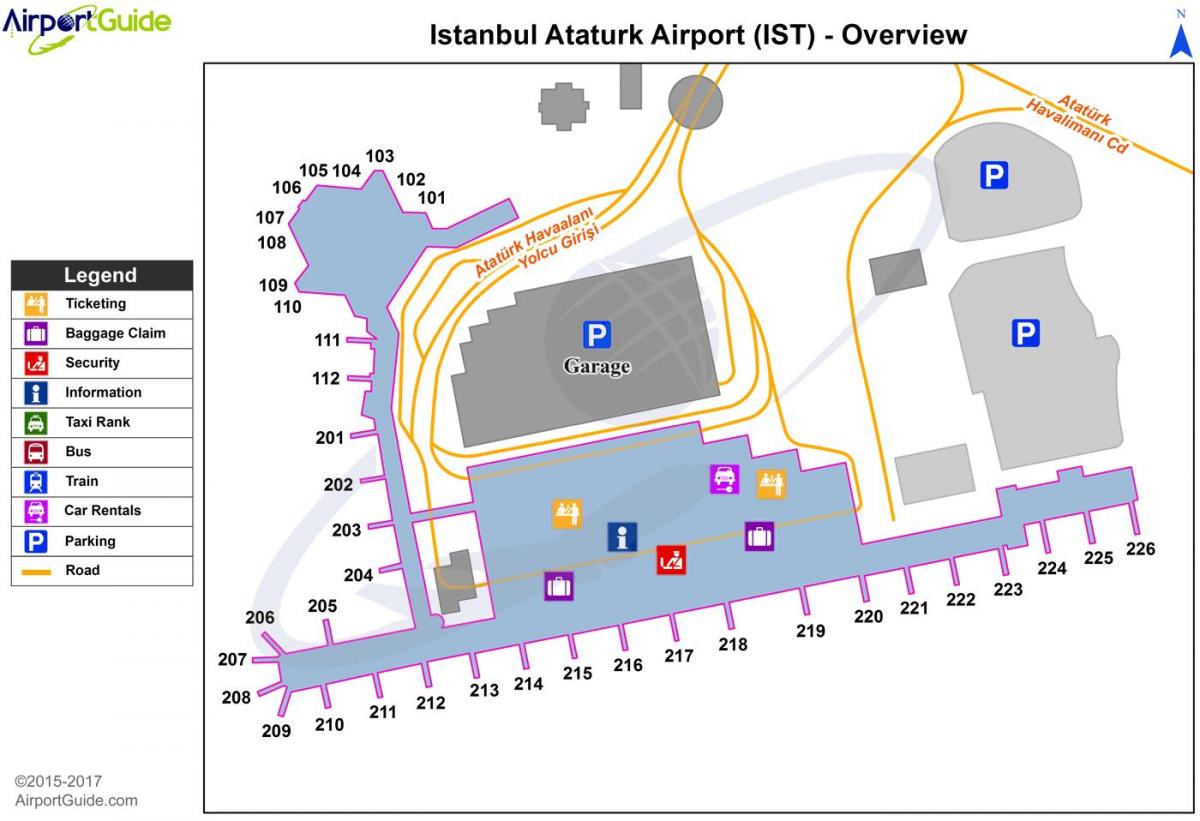 o aeroporto ataturk de trânsito mapa