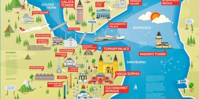 Istambul, turquia mapa turístico